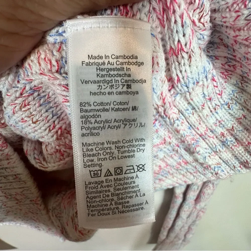 J. Crew Women's Pink and White Knit Sweater